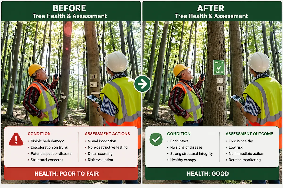 Arborist tree inspection in Oakland